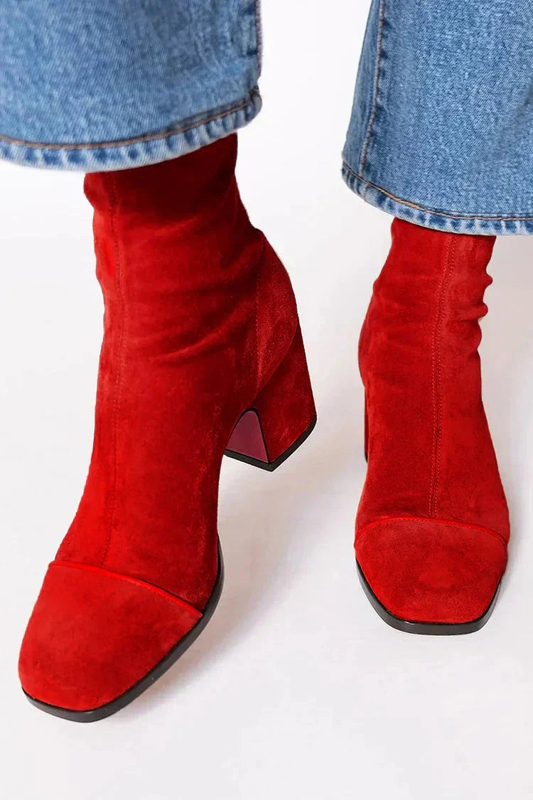 VEGA | Botines de ante con tacón bajo