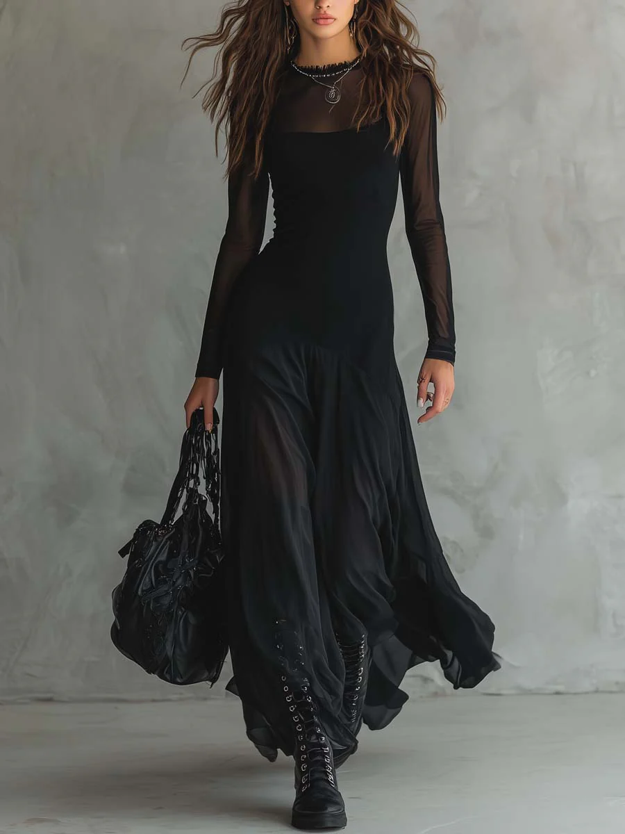 CARLA | Vestido maxi con tul