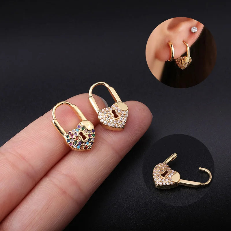 CARMEN | Pendientes con candado dorado