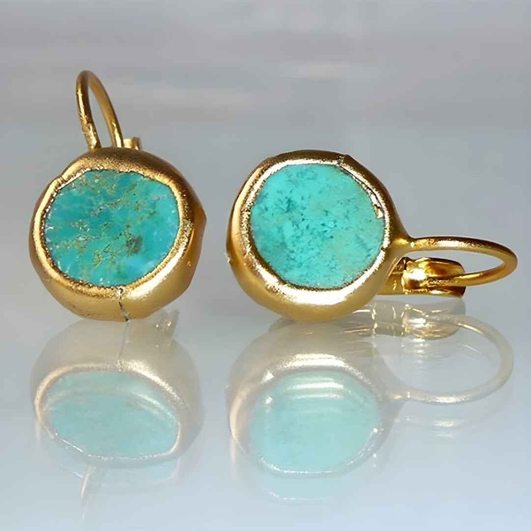 ISABEL | Pendientes de oro con turquesa