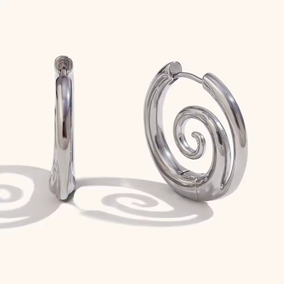 KALIAH | Pendientes de aro en espiral
