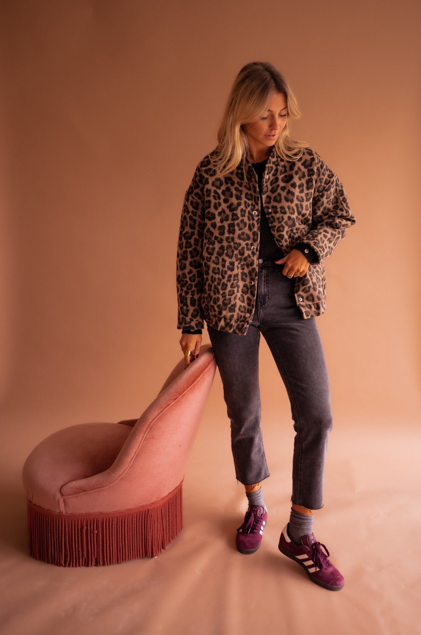 OLIWIA | Chaqueta con estampado de leopardo