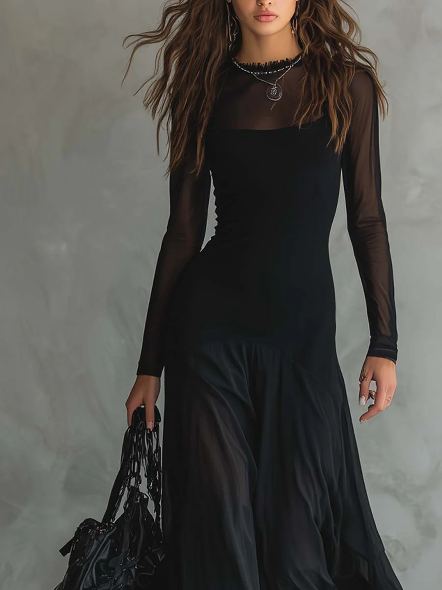 CARLA | Vestido maxi con tul