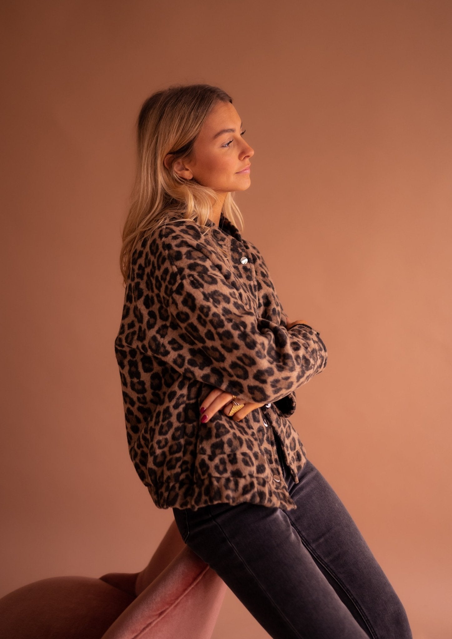 OLIWIA | Chaqueta con estampado de leopardo