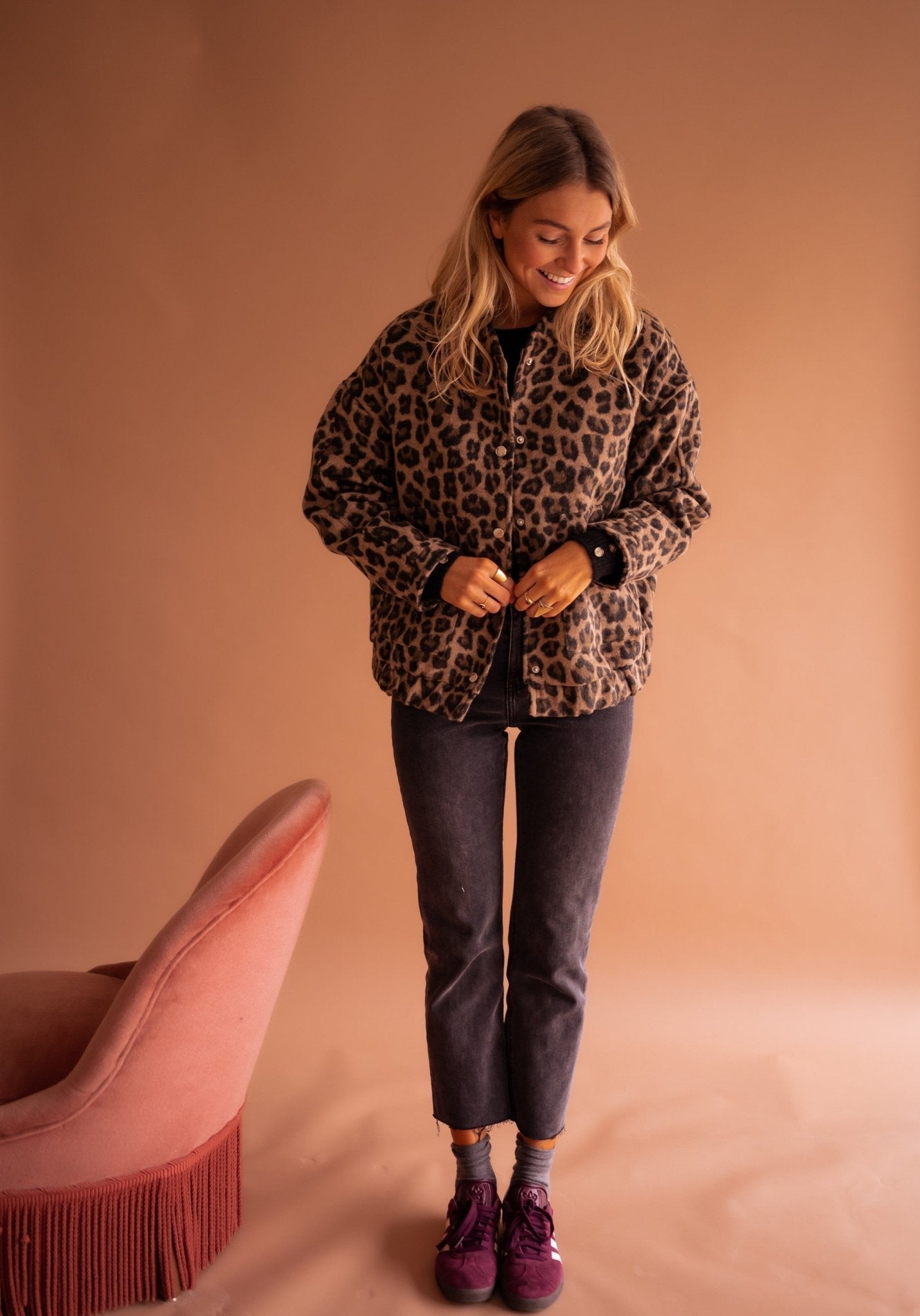 OLIWIA | Chaqueta con estampado de leopardo