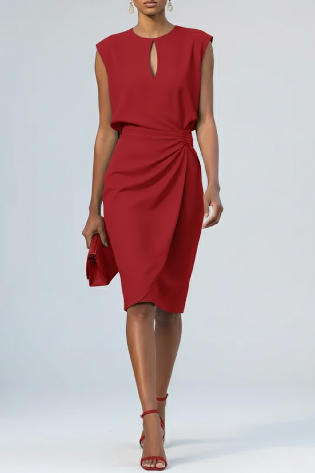 LILIANNA | Vestido midi con cintura fruncida